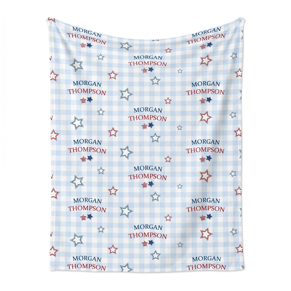 Personalized Swaddle in Star-Spangled Sky
