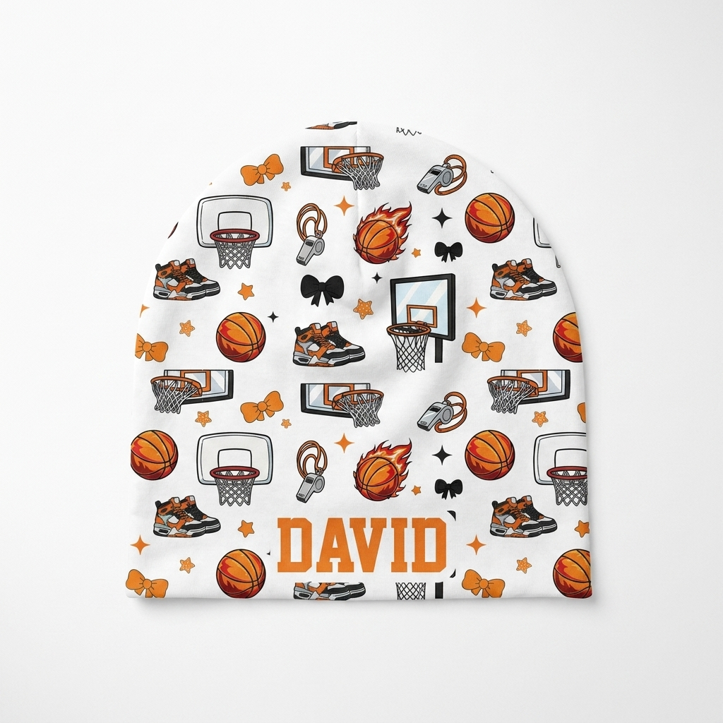 Personalized Beanie Hat in Basketball