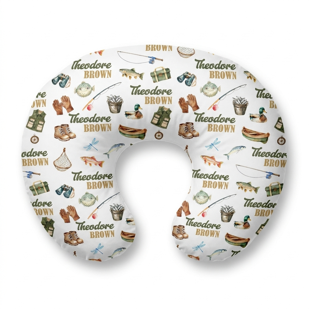 Personalized Nursing Pillow Cover in Fishing Buddy