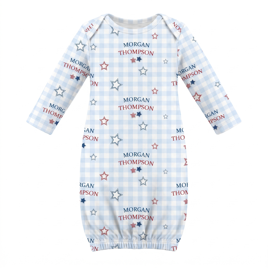 Personalized Sleep Gown in Star-Spangled Sky