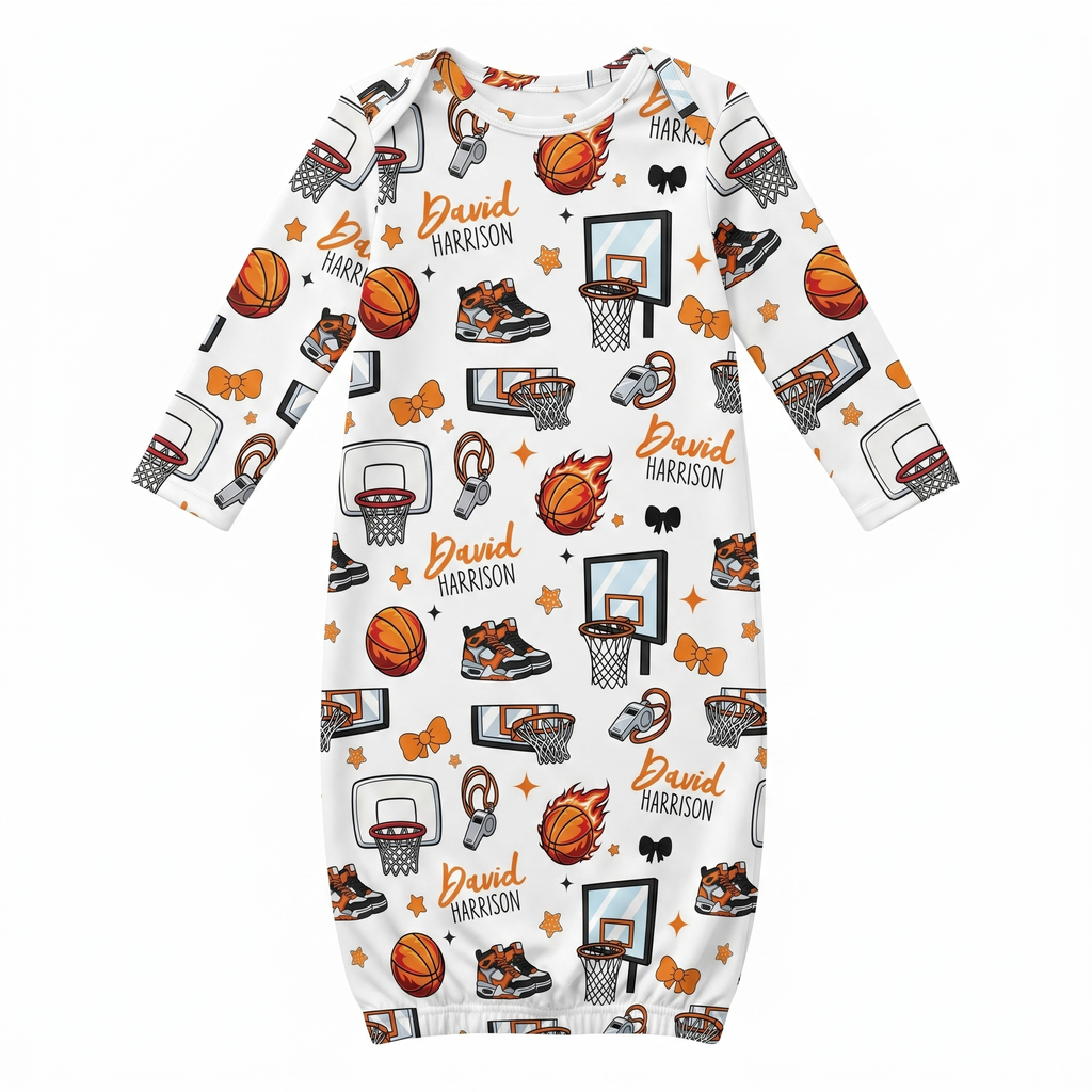 Personalized Sleep Gown in Basketball