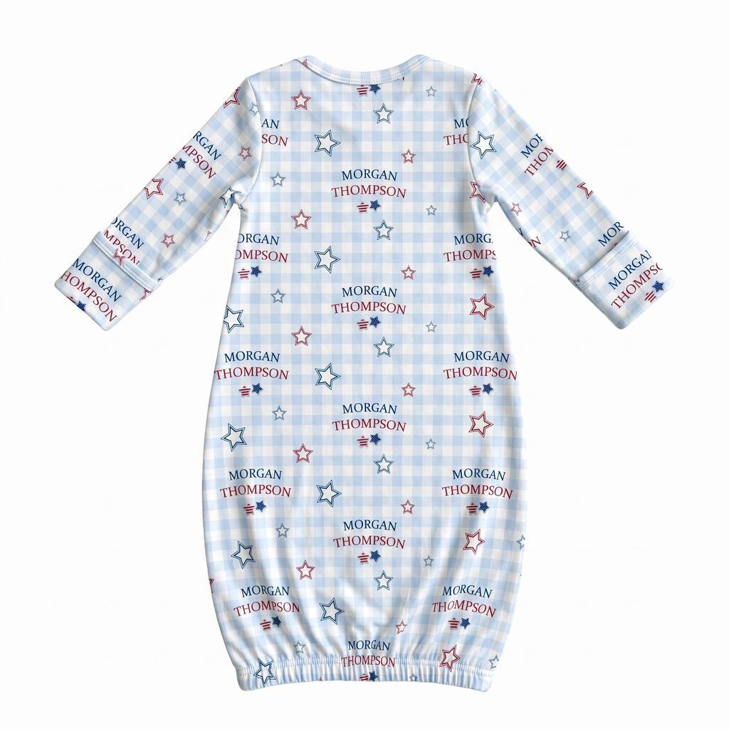Personalized Sleep Gown in Star-Spangled Sky