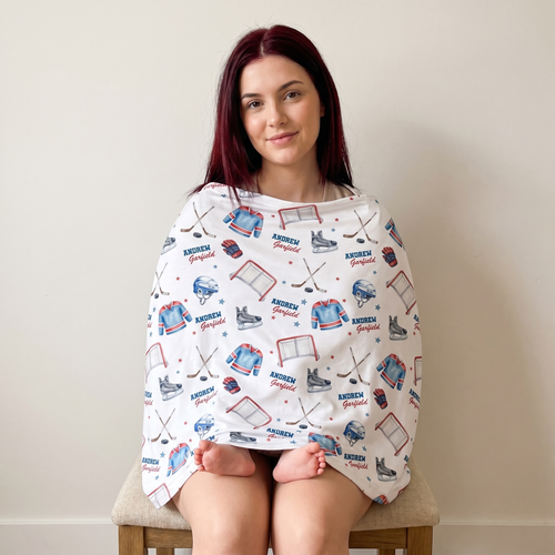 Personalized 5-in-1 Nursing Cover in Ice Hockey
