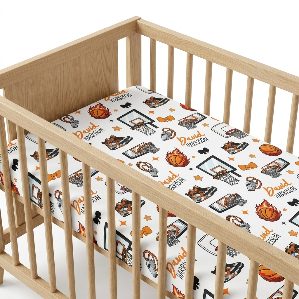 Personalized Crib Sheet in Basketball