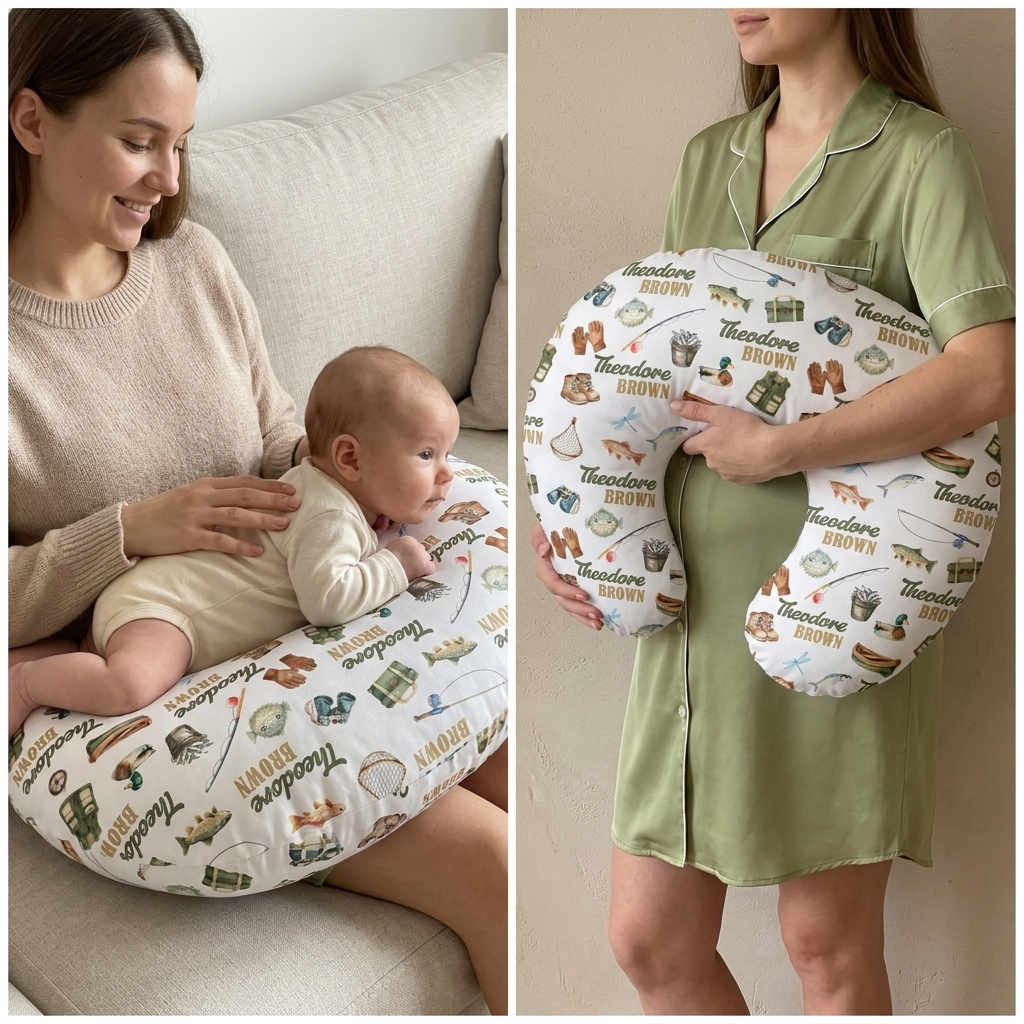 Personalized Nursing Pillow Cover in Fishing Buddy