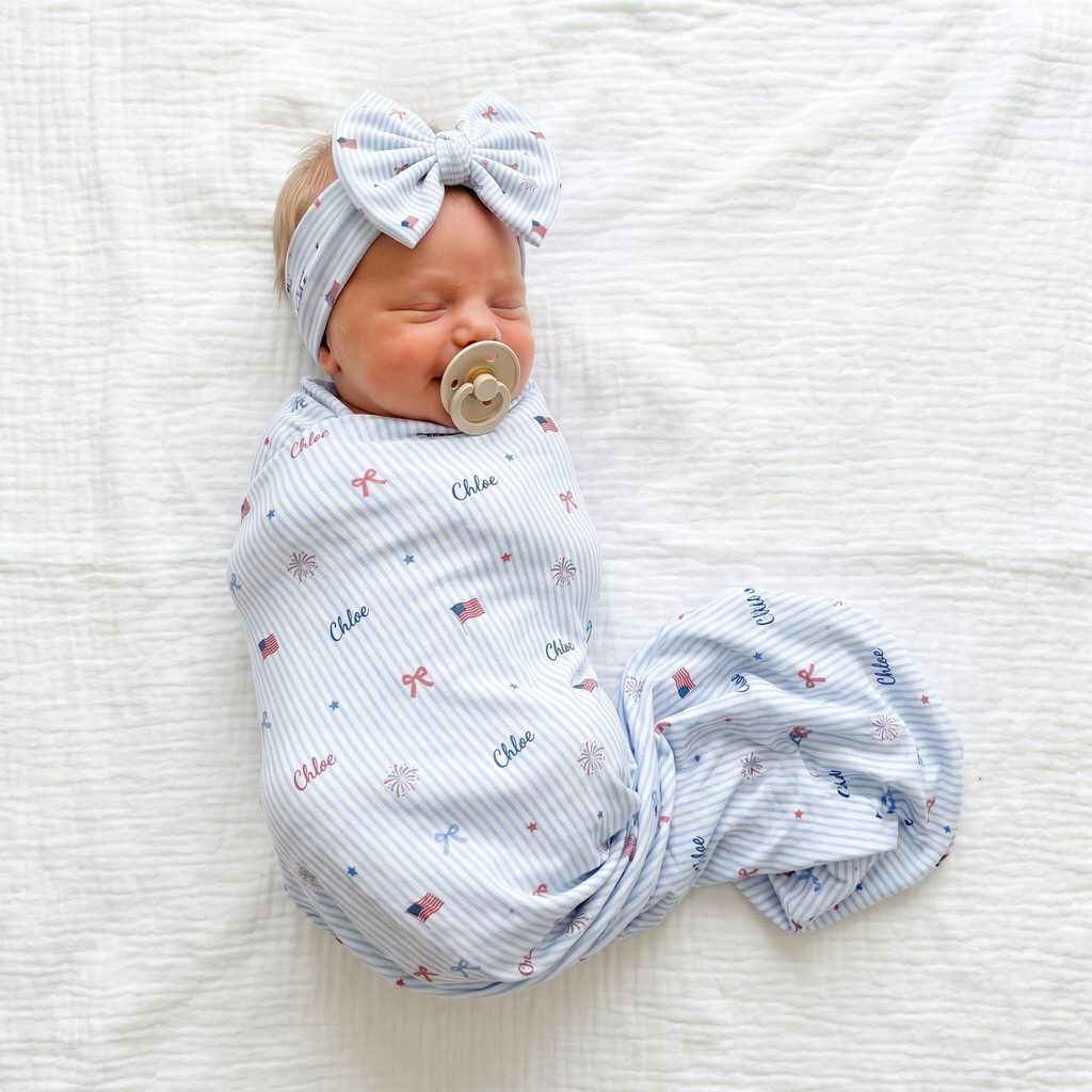 Personalized Swaddle in Patriotic