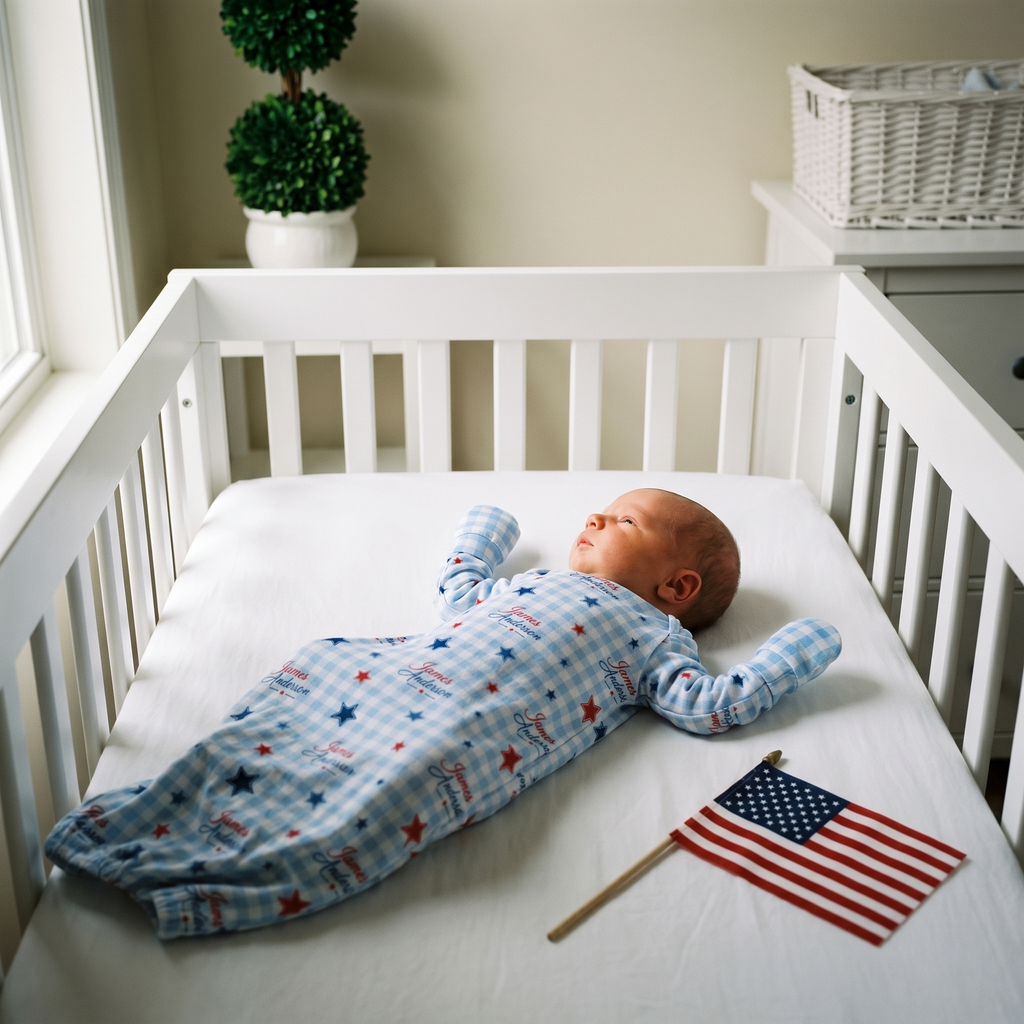 Personalized Sleep Gown in Red, Blue and Star