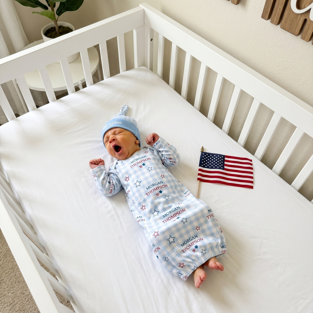 Personalized Sleep Gown in Star-Spangled Sky
