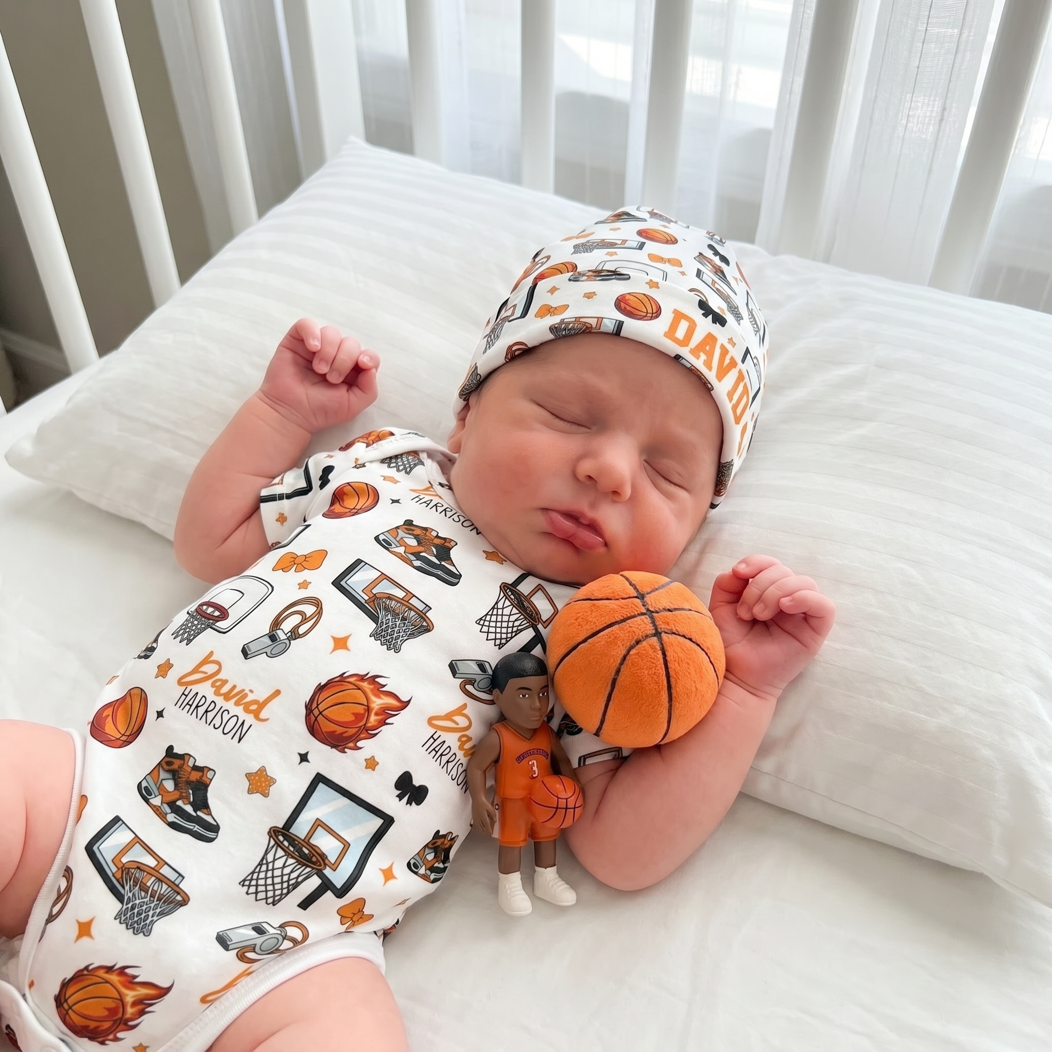 Personalized Beanie Hat in Basketball