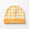 Personalized Beanie in Carrot Plaid