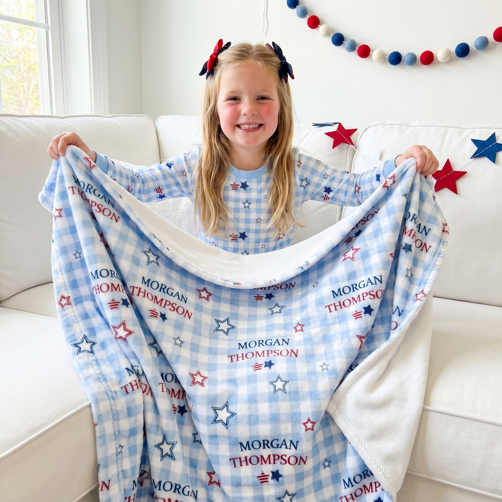Personalized Blankets in Star-Spangled Sky