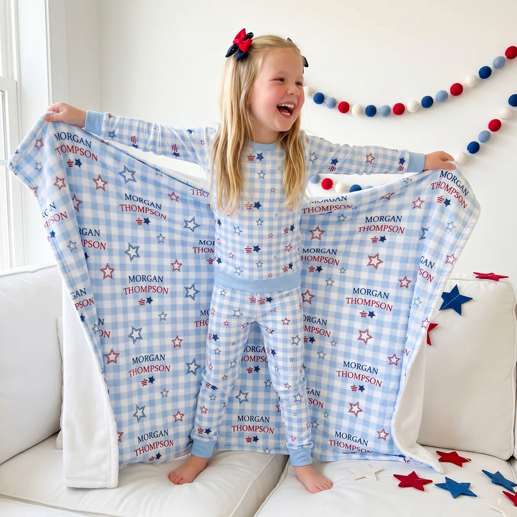 Personalized Blankets in Star-Spangled Sky