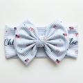 Personalized Bow Headband in Patriotic