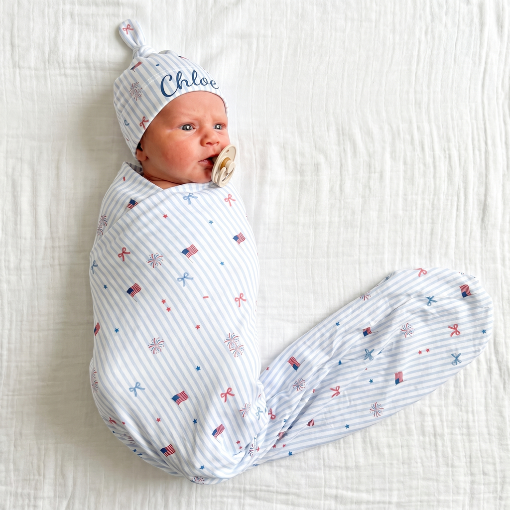 Personalized Knotted Hat in Patriotic