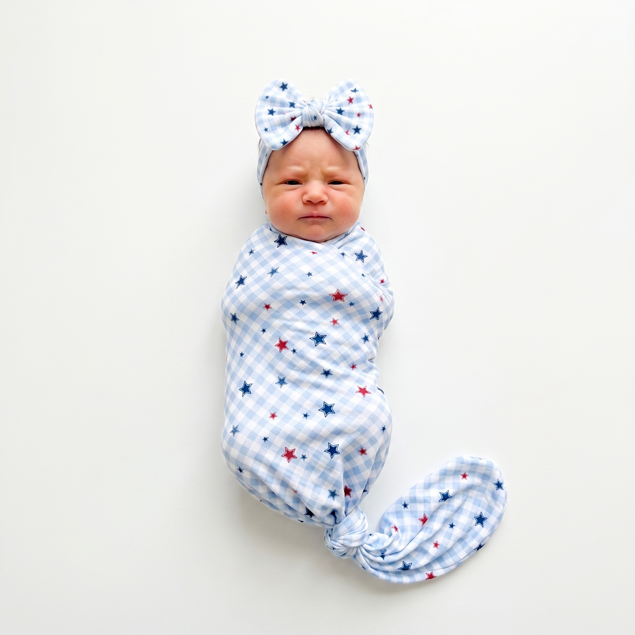 Personalized Bow Headband in Red, Blue and Star