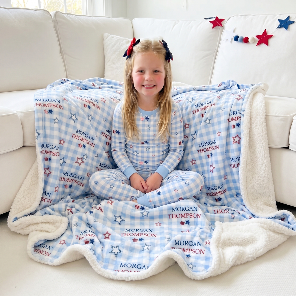 Personalized Blankets in Star-Spangled Sky